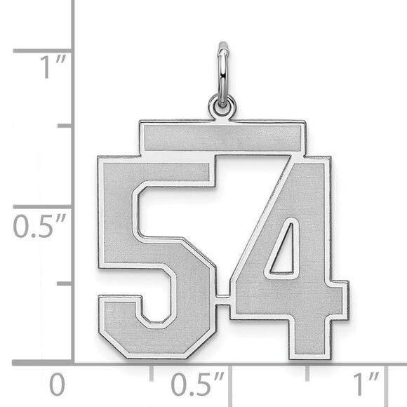 Sterling Silver, Jersey Collection, Large Number 54 Pendant